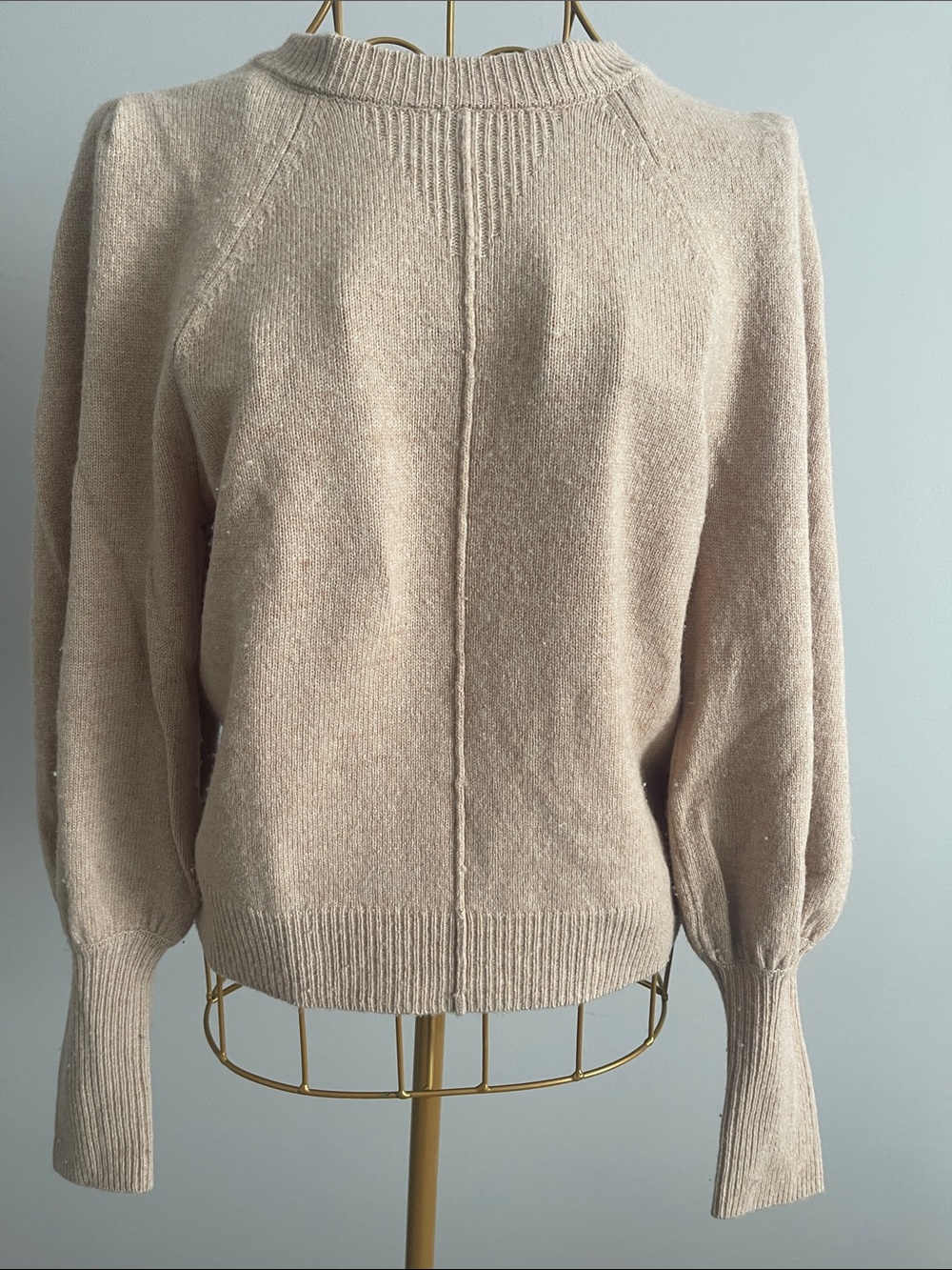 ba&sh tan/ light camel Crewneck Sweater with Center Seam